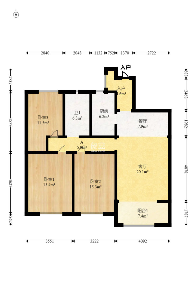 正荣财富中心  3室2厅1卫   76.00万