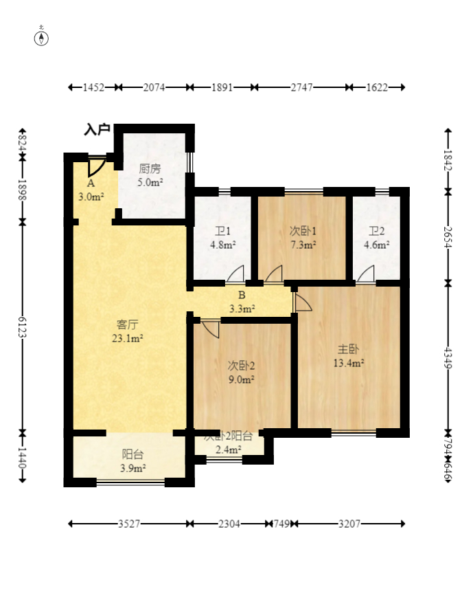 旭辉美的东樾城 3室2厅1卫 118.0万 旭辉美的东樾城 3室2厅1卫 118.0万户型图