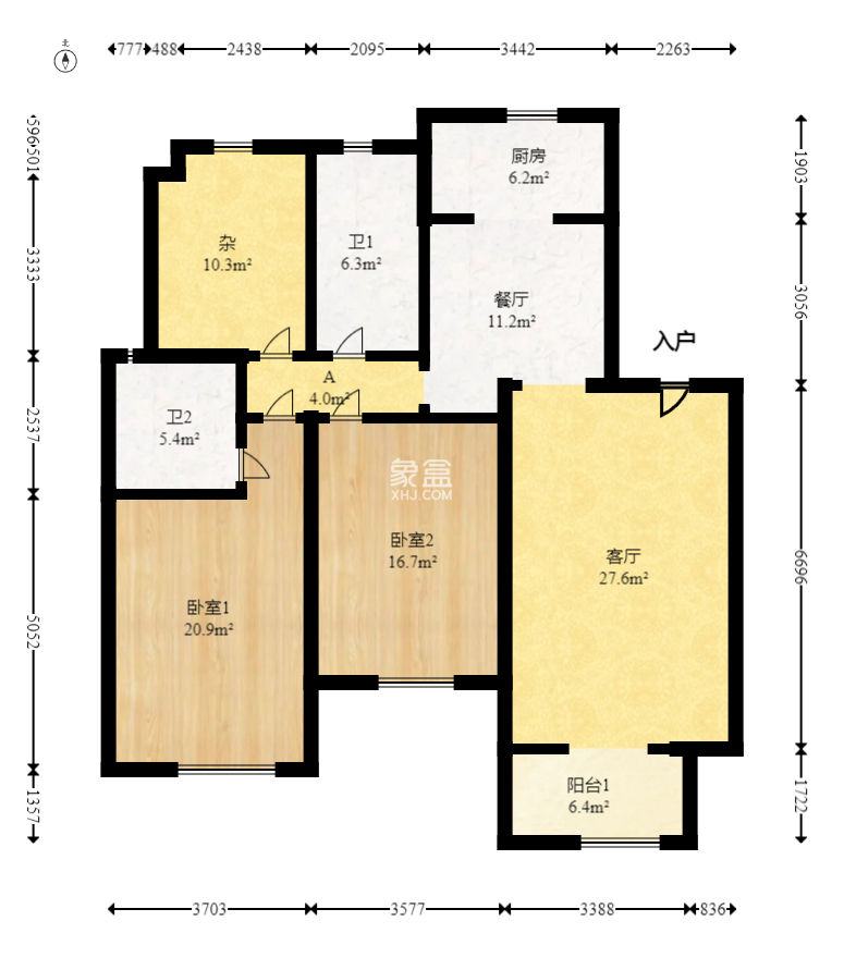 丽景华庭  3室2厅1卫   75.00万