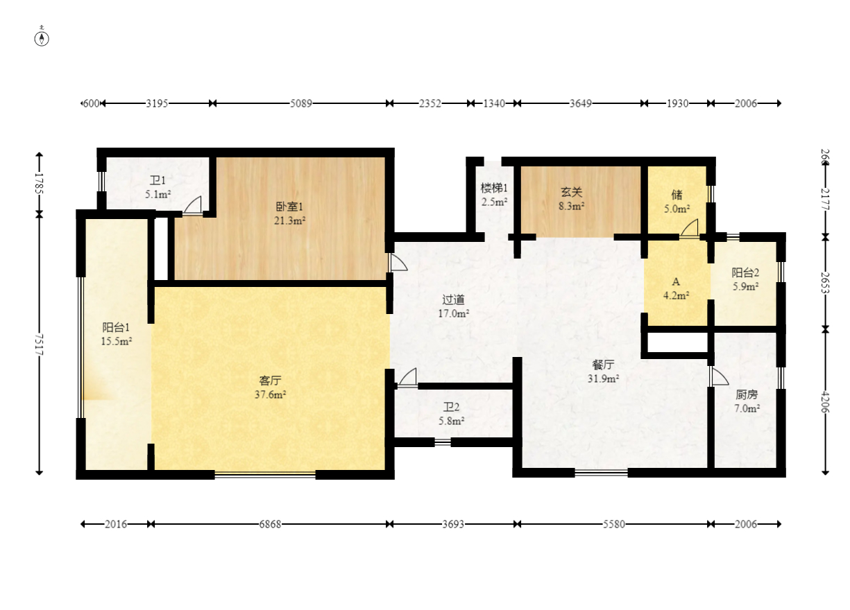 谷山逸墅  5室2厅3卫    538.0万 谷山逸墅  5室2厅3卫    538.0万户型图