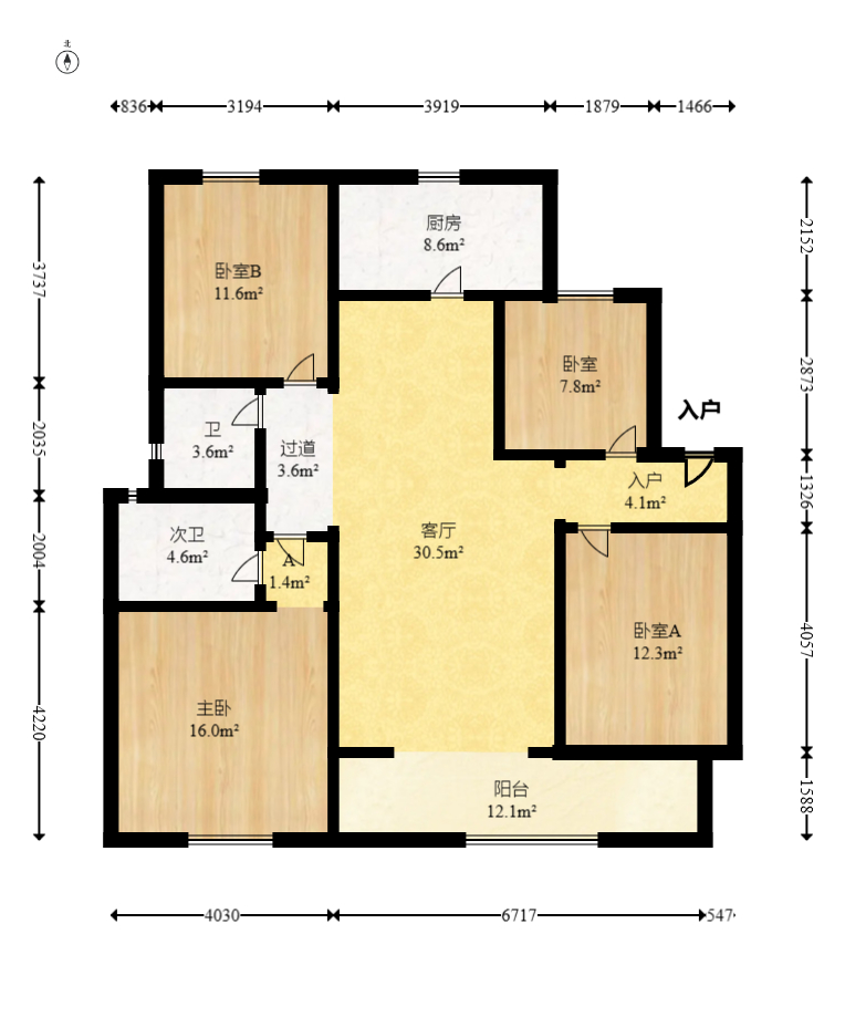 中梁星都荟  1室0厅0卫    90.8万 中梁星都荟  1室0厅0卫    90.8万户型图