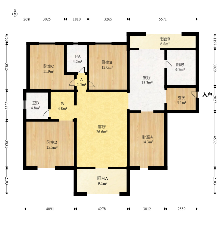 藏珑湖上国际花园 4室2厅2卫 162.0万 藏珑湖上国际花园 4室2厅2卫 162.0万户型图