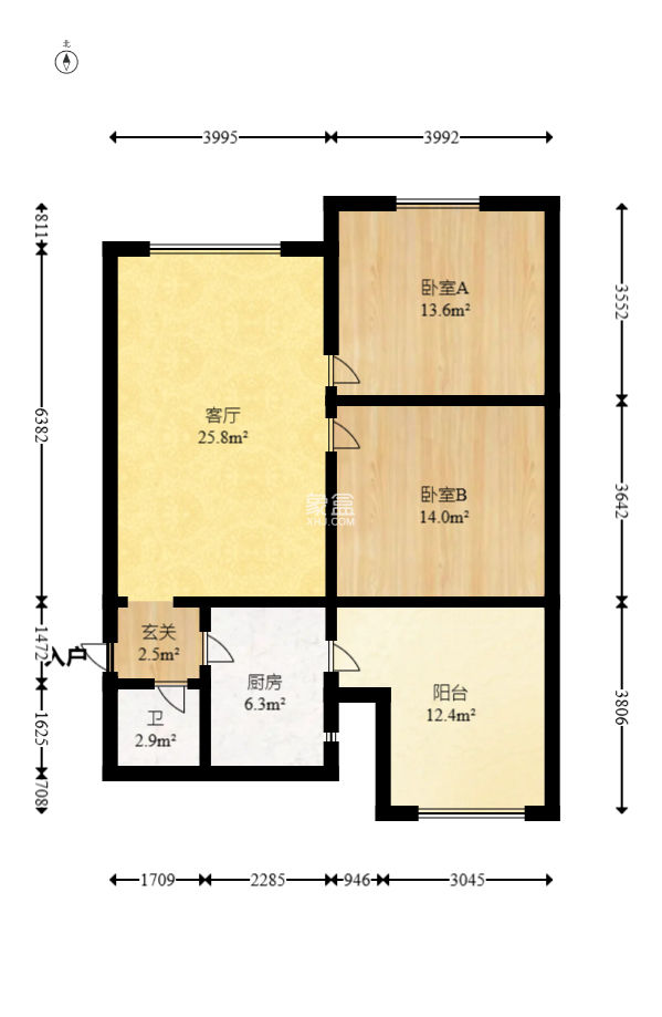 韵景商居  2室1厅1卫   55.00万
