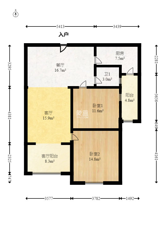 嘉福长安郡（融信澜悦、嘉福好美家园）  2室2厅1卫    70.0万