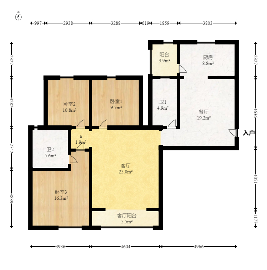 水墨林溪 3室2厅2卫 108.0万 水墨林溪 3室2厅2卫 108.0万户型图