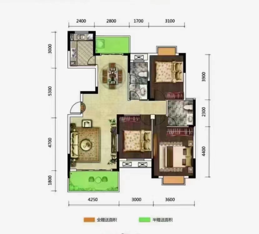 建工城城市之光  3室2厅2卫   76.00万室内图1