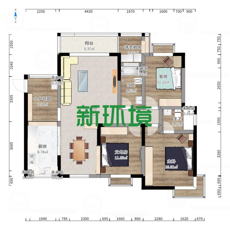 东方明珠  1室0厅0卫   102.80万户型图