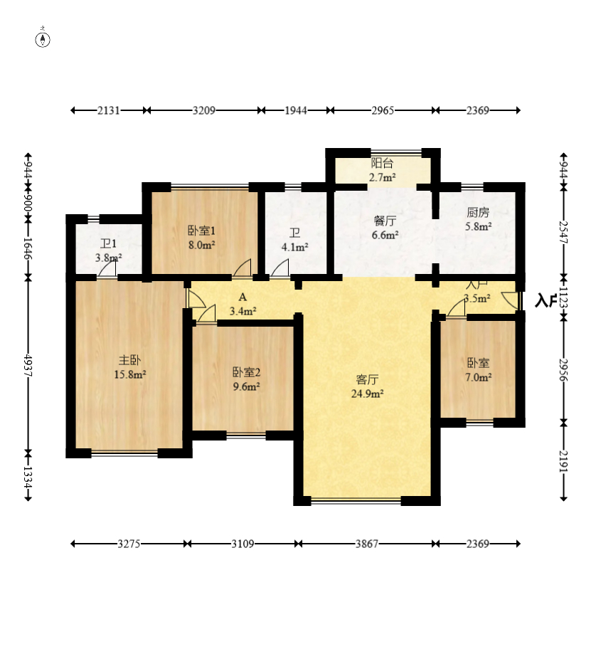 保利香槟国际 4室2厅2卫 100.0万 保利香槟国际 4室2厅2卫 100.0万户型图