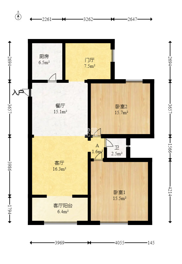 长大彩虹都  2室2厅1卫    80.0万