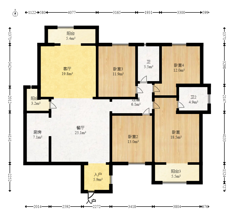 阳光晶城  4室2厅2卫    128.0万 阳光晶城  4室2厅2卫    128.0万户型图