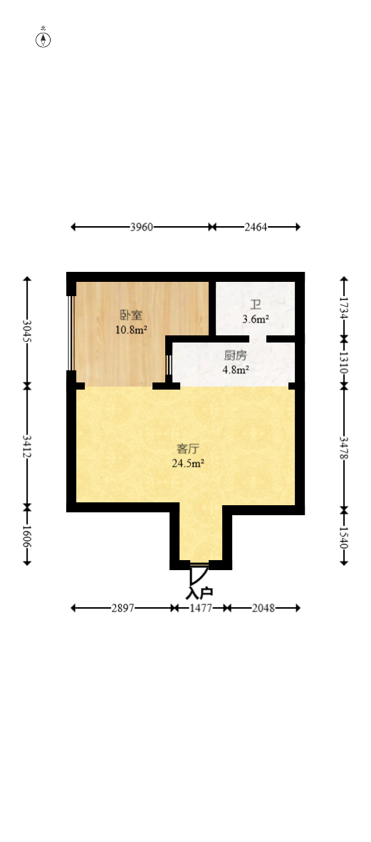 都市春天  1室1厅1卫   40.00万室内图1