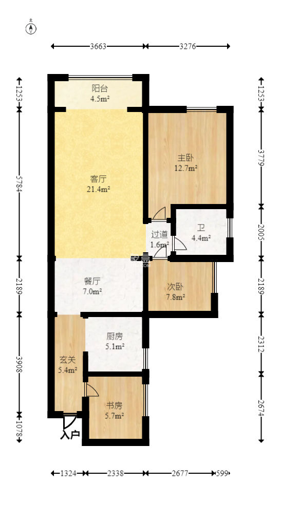 鸿邦国际城  3室1厅1卫   65.00万