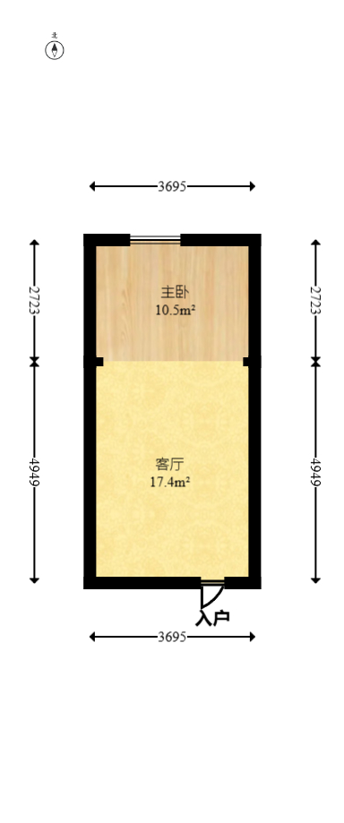 华瑞电子商厦（湖南科佳摄影城）  1室1厅1卫   26.00万室内图1
