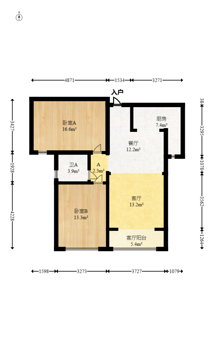 钰龙天下二期（钰龙佳园）  2室2厅1卫   234.00万室内图1
