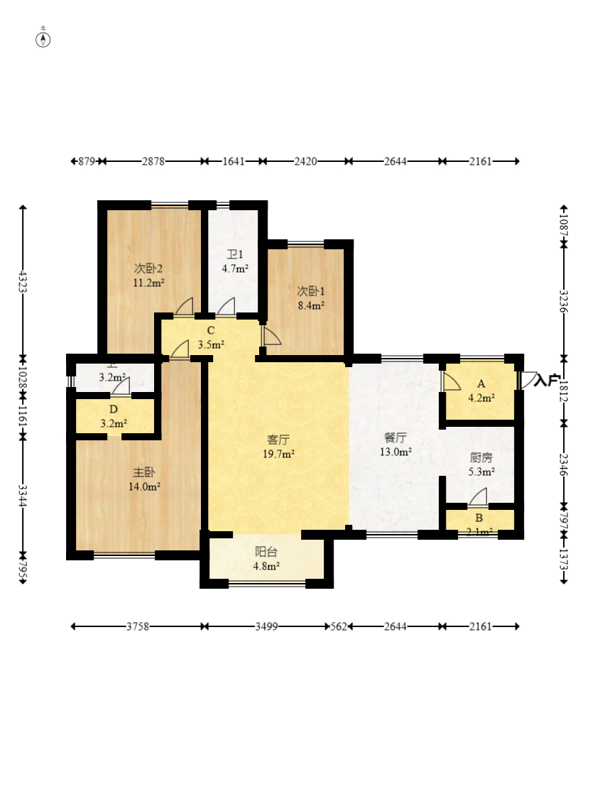 华润凤凰城三期 3室2厅2卫 93.8万 华润凤凰城三期 3室2厅2卫 93.8万户型图