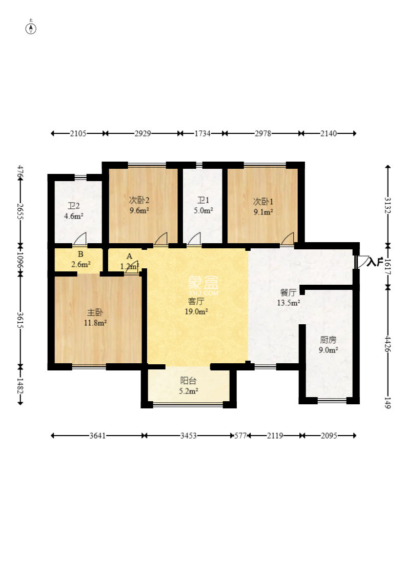 华润置地广场一期  3室2厅2卫    96.0万