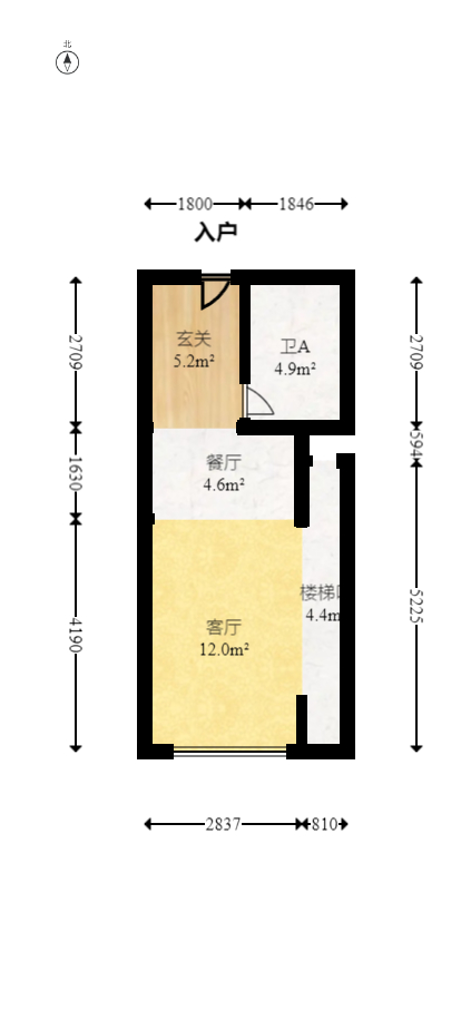 启迪协信中心  2室1厅1卫   65.00万室内图1