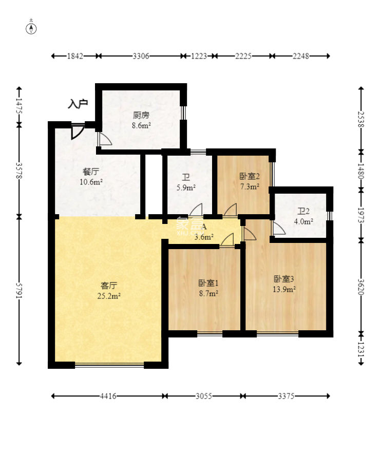 水墨林溪  3室2厅2卫    87.8万