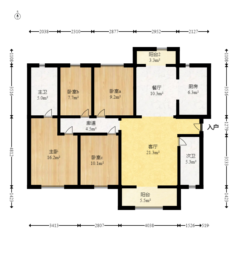 万科金色梦想C区  1室1厅1卫   180.00万室内图1