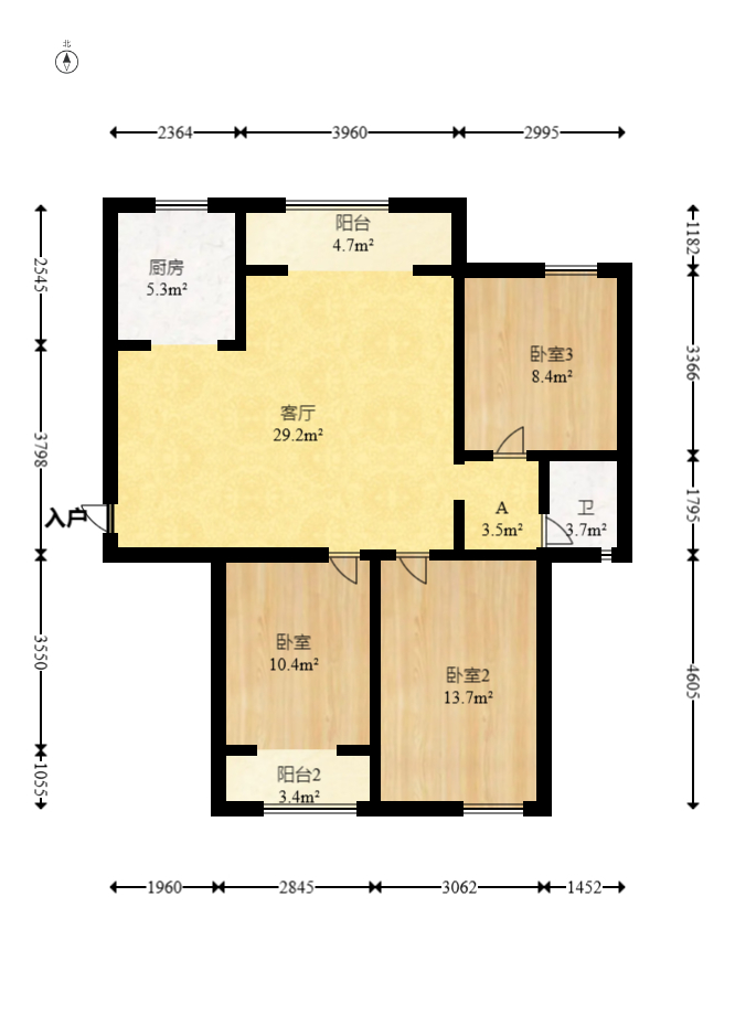 盛景谷山里  3室2厅2卫   99.00万室内图1