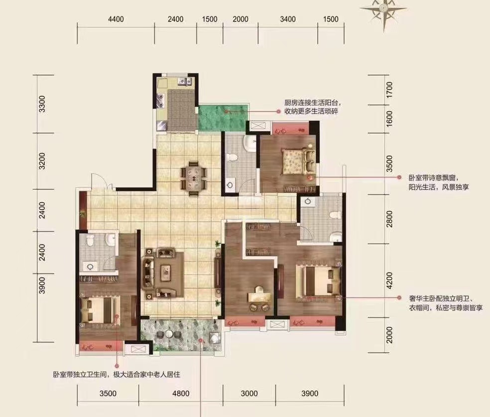 华晨神农湾  4室2厅3卫   195.00万