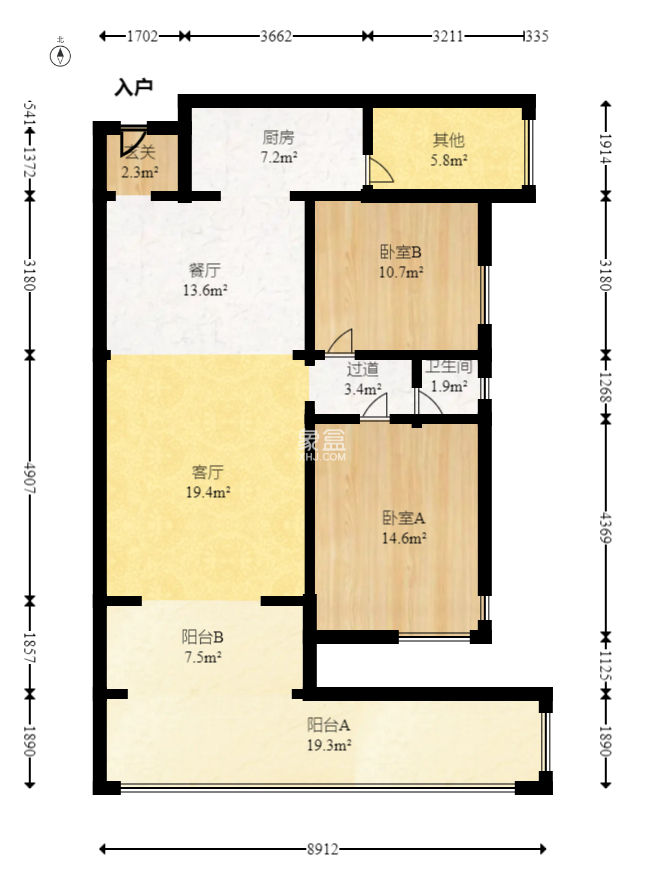 君悦紫园  3室2厅1卫   118.00万