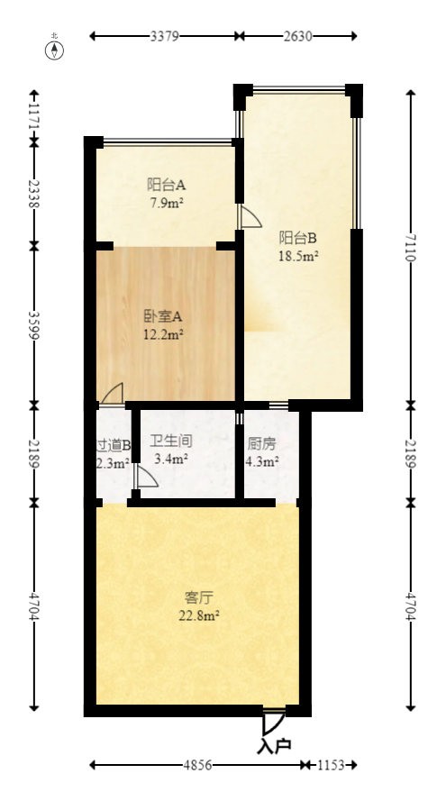 君悦紫园 1室1厅1卫 46.8万 君悦紫园 1室1厅1卫 46.8万户型图