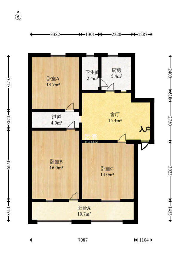 第一师范宿舍  3室1厅1卫   80.00万