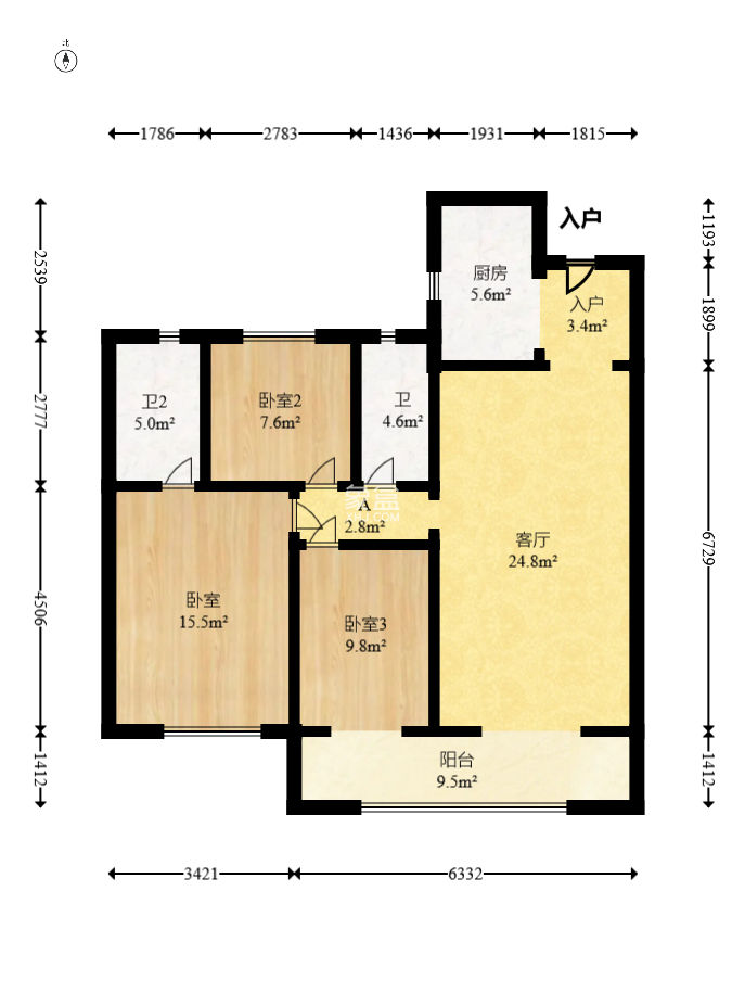龙湖舜山府  3室2厅2卫   180.00万