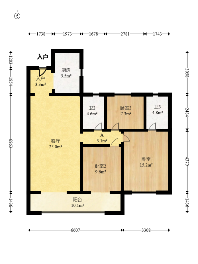 龍湖舜山府  3室2廳2衛(wèi)    179.0萬室內(nèi)圖1