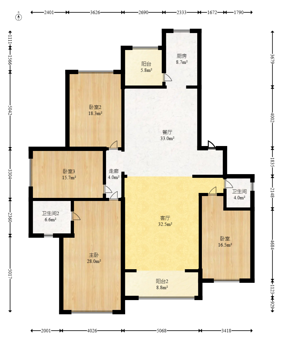 天园假日  4室2厅2卫    135.0万 天园假日  4室2厅2卫    135.0万户型图