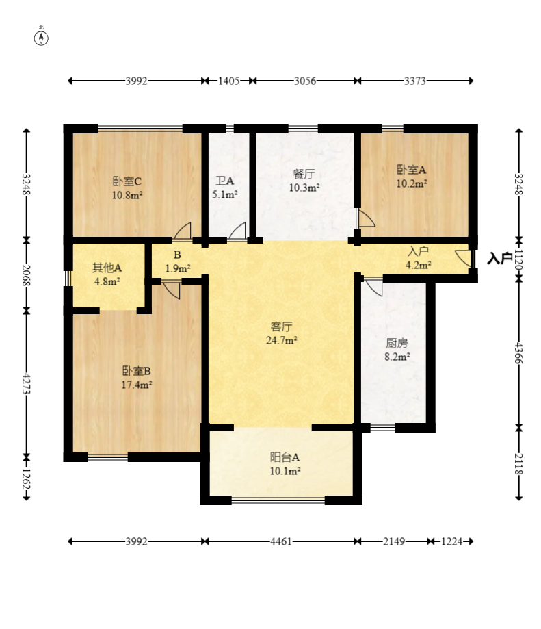 中建嘉和城  1室0厅0卫   105.00万室内图1