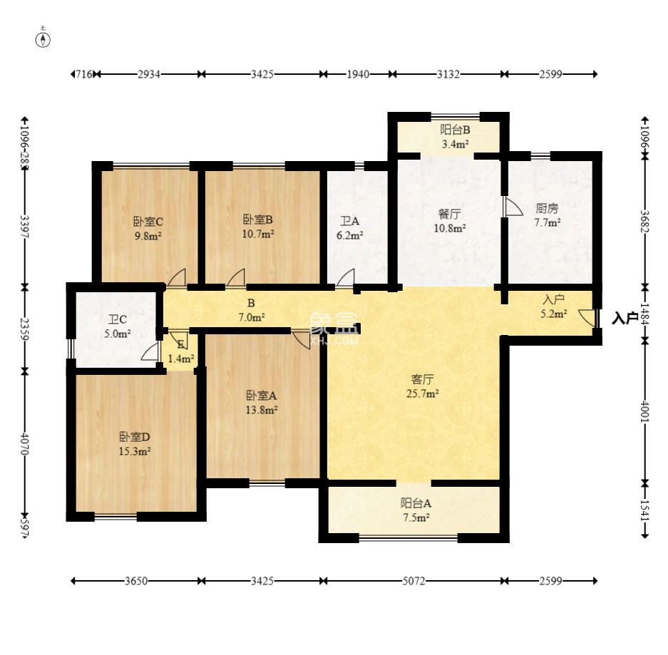 中建嘉和城凤凰台（中建瑞兴家园）  4室2厅2卫   135.00万