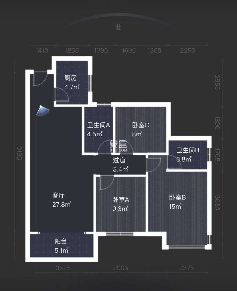 桂花城  3室2厅2卫   52.80万