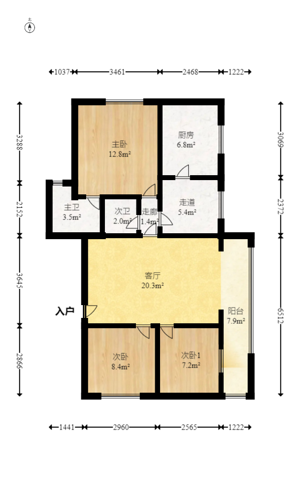 海市盛楼 3室2厅2卫 119.0万 海市盛楼 3室2厅2卫 119.0万户型图