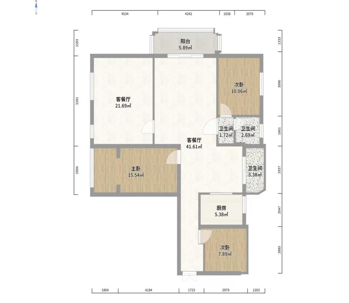 九八缔景城 3室2厅2卫 57.0万 九八缔景城 3室2厅2卫 57.0万室内图