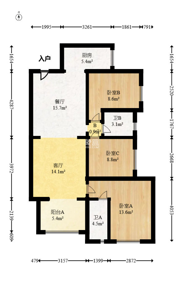万科魅力之城锋镜里  3室2厅2卫   117.70万