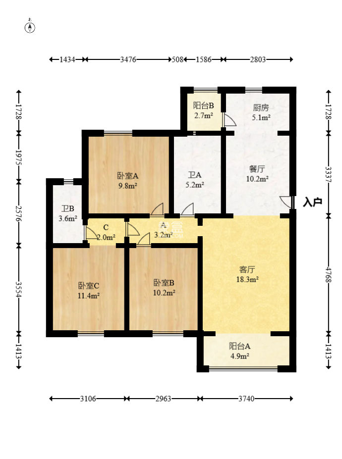 伊景园滨河苑  3室2厅2卫   85.00万