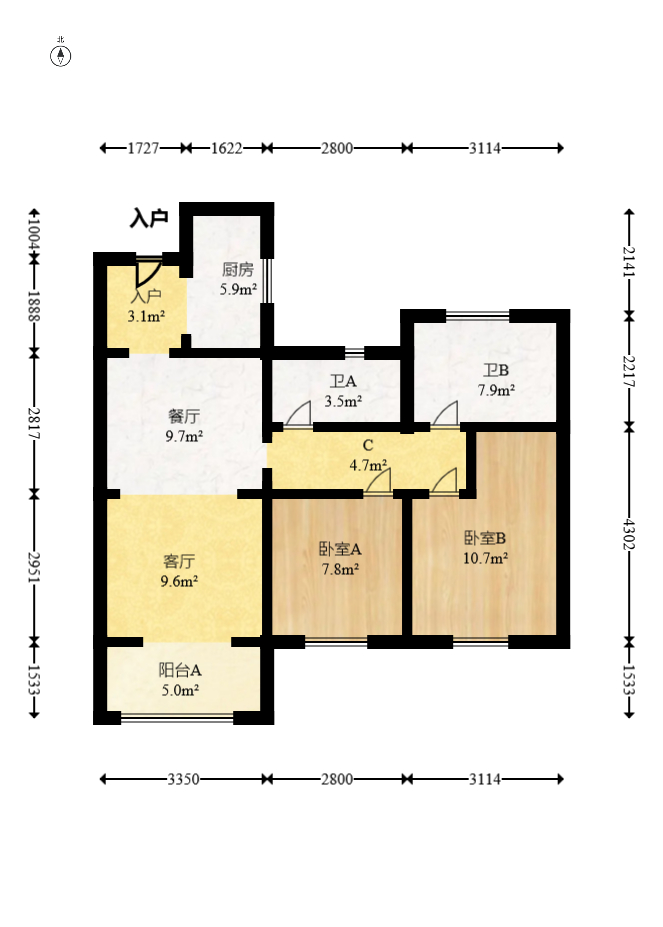 保利东郡  3室2厅1卫    52.0万 保利东郡  3室2厅1卫    52.0万户型图