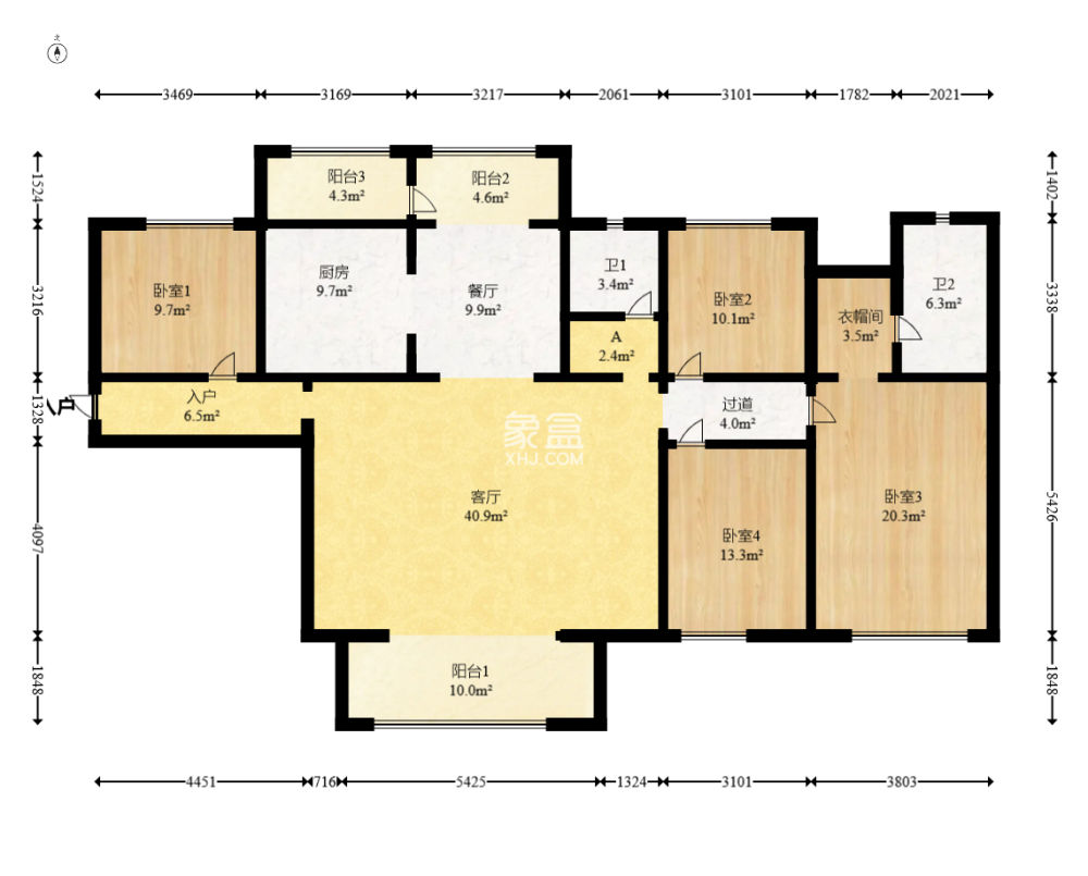 花橋禧新城  4室2廳2衛(wèi)   263.00萬