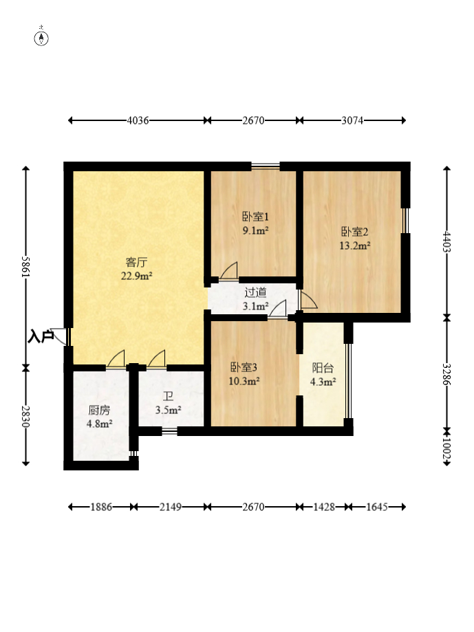 东玺门  2室2厅1卫    62.1万 东玺门  2室2厅1卫    62.1万户型图
