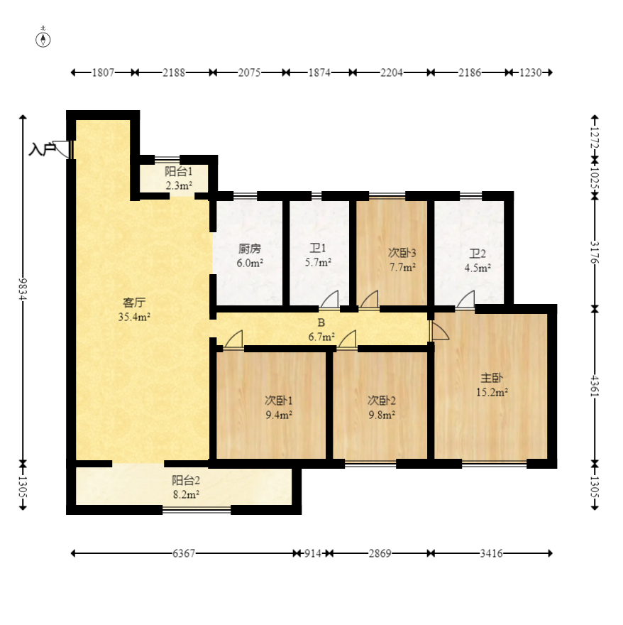 旭辉美的东樾城  4室2厅1卫    108.0万 旭辉美的东樾城  4室2厅1卫    108.0万户型图