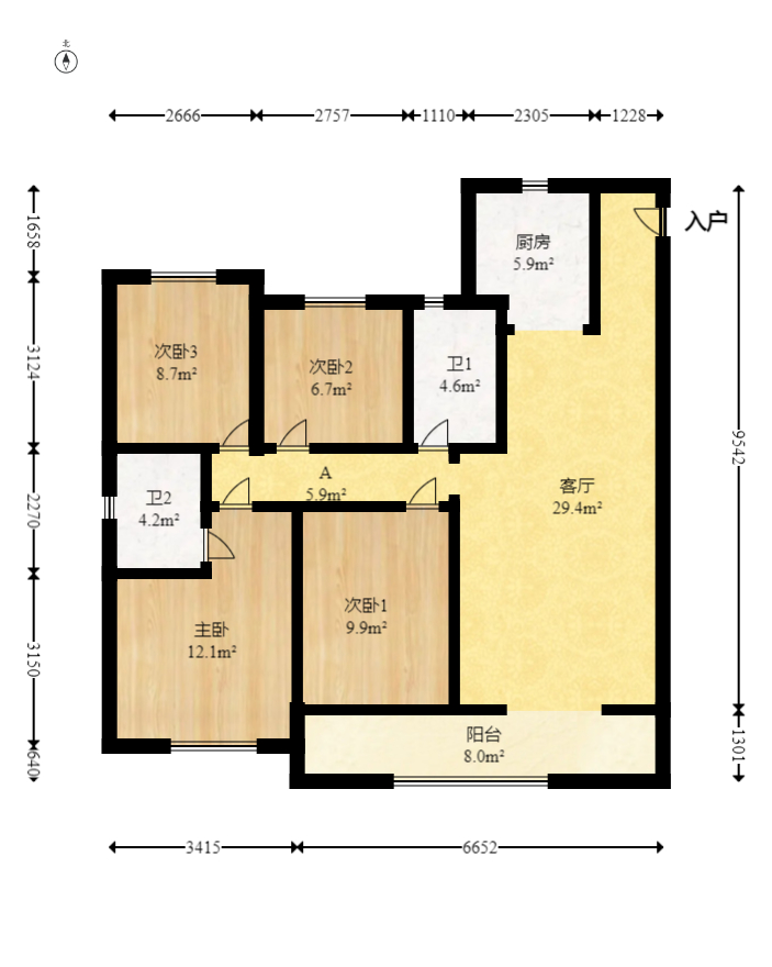 旭辉美的东樾城 4室2厅2卫 120.0万 旭辉美的东樾城 4室2厅2卫 120.0万户型图