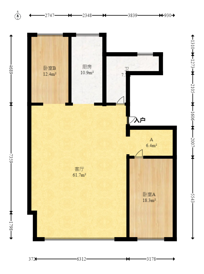绿地麓湖郡  5室2厅2卫   320.00万室内图1
