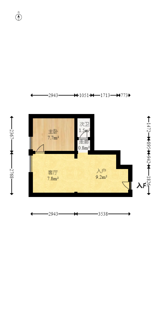 西城别院  2室1厅1卫   99.00万室内图1