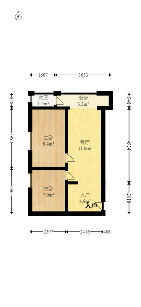 西城别院  1室1厅1卫    35.0万室内图1