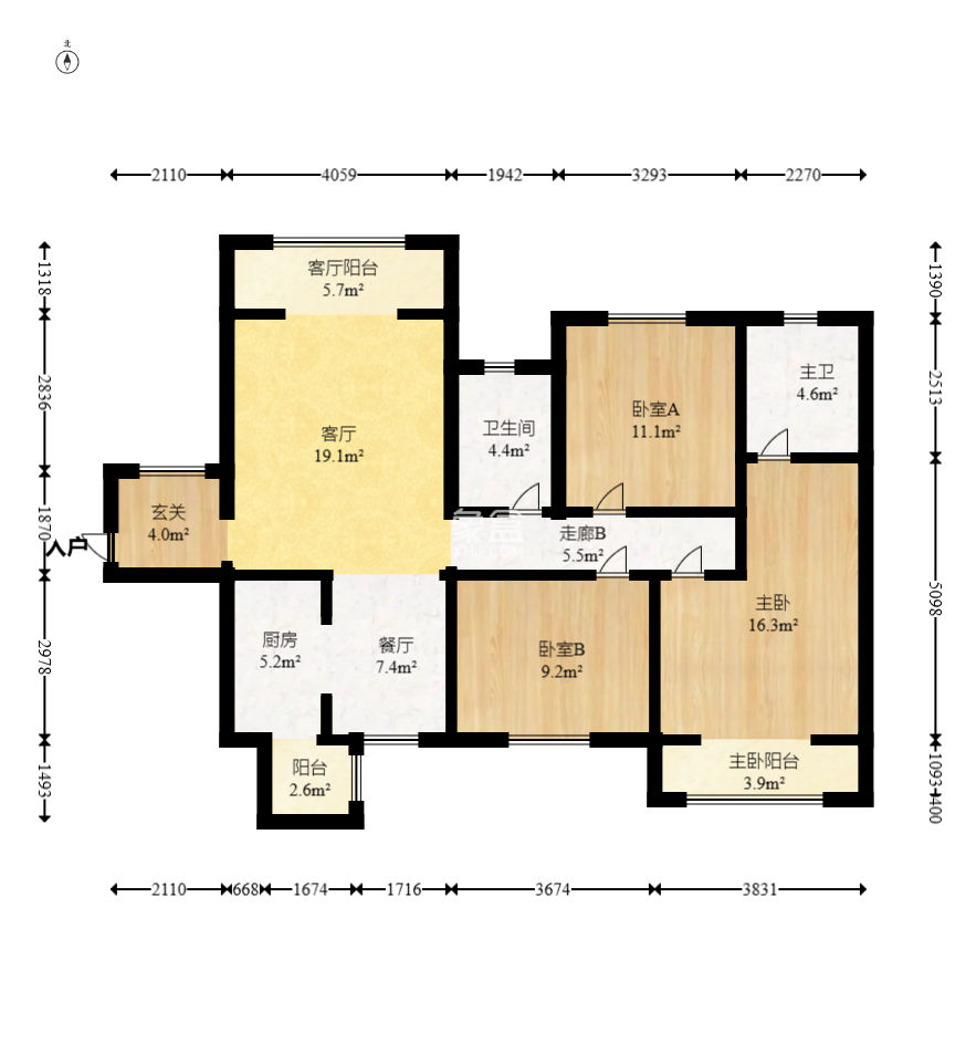 中建芙蓉嘉苑  3室2厅2卫   96.00万