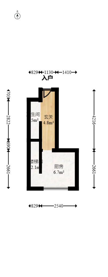 新长海D1站 1室1厅1卫 18.0万 新长海D1站 1室1厅1卫 18.0万户型图
