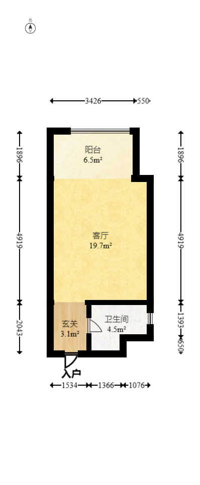 中信凯旋蓝岸(中信新城三期)  1室1厅1卫    15.0万 中信凯旋蓝岸(中信新城三期)  1室1厅1卫    15.0万户型图