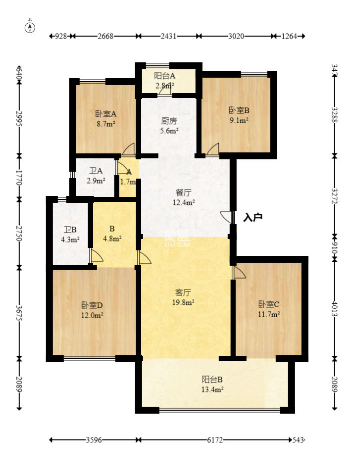 藍(lán)光雍錦府  4室2廳2衛(wèi)   138.00萬(wàn)